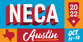 Logo of NECA 2022 Austin, held October 15-18.