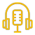 Podcast icon in yellow with white background