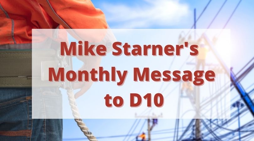 Mike Starner's Monthly District 10 Message