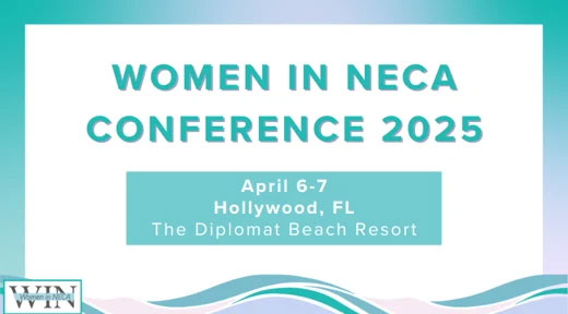Women in NECA Conference 2025 Promo Graphic | April 6-7 in Hollywood, FL at The Diplomat Beach Resort