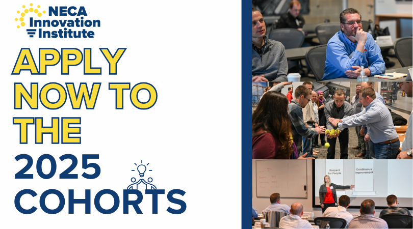 NECA Innovation Institute | Apply to the 2025 Cohorts Graphic