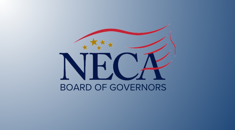 NECA Board of Governors Logo on Gradient Background