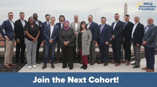 NECA Innovation Institute | Join the Next Cohort! | Photo of Cohort in front of the Washington Monument