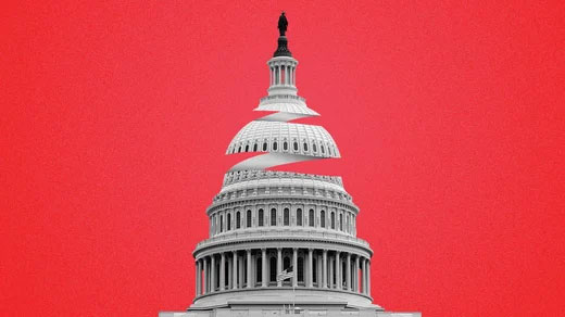 NECA | Inside Washington | Photo of Capitol Hill on red background