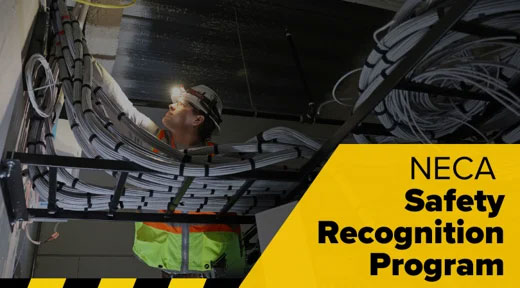 NECA Safety Recognition Program | Electrical Contractor Working with Headlamp